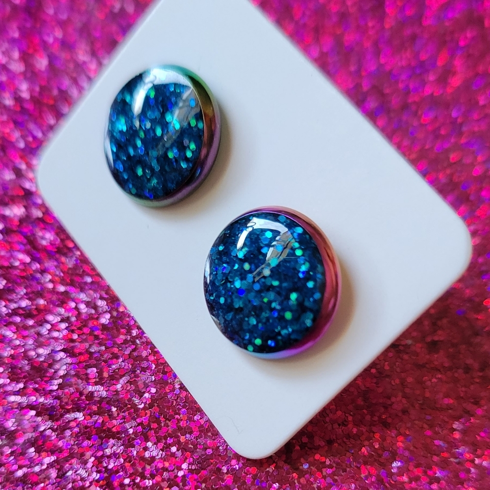 Hand made glitter earrings
